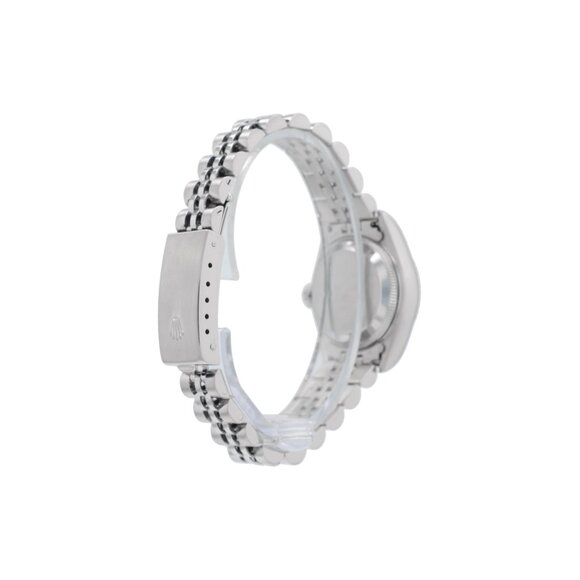 Rolex Ladies Datejust 26mm SS White MOP Diamond Dial Fluted Jubilee Watch 79174 main image 4